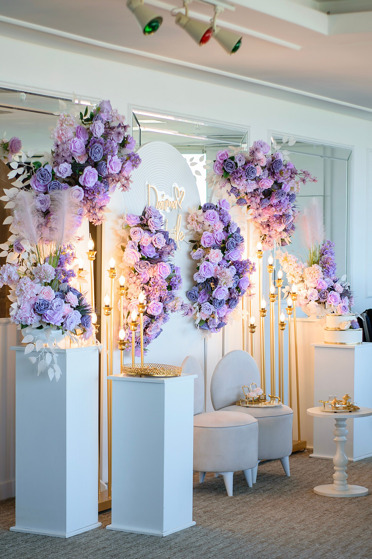 Lavender and purple wedding décor